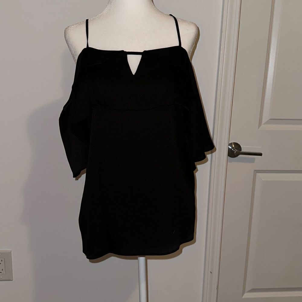 New 1.State Cold Shoulder Blouse color black